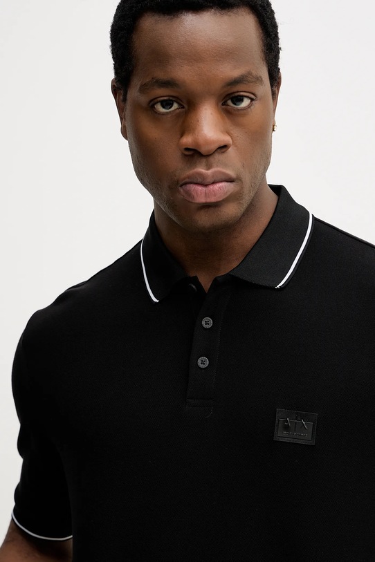 Бавовняне поло Armani Exchange чорний XM001393.AF16262
