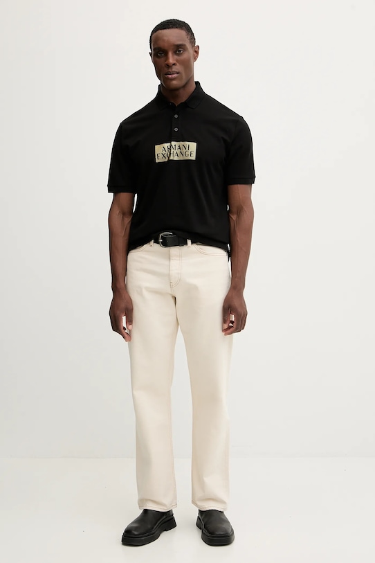 Armani Exchange polo bawełniane XM001885.AF13026 czarny AW25