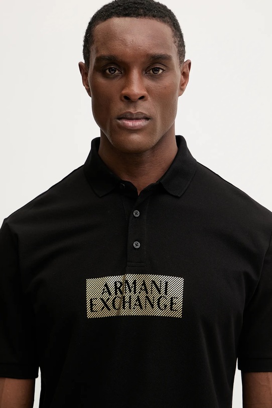 Armani Exchange polo bawełniane czarny XM001885.AF13026
