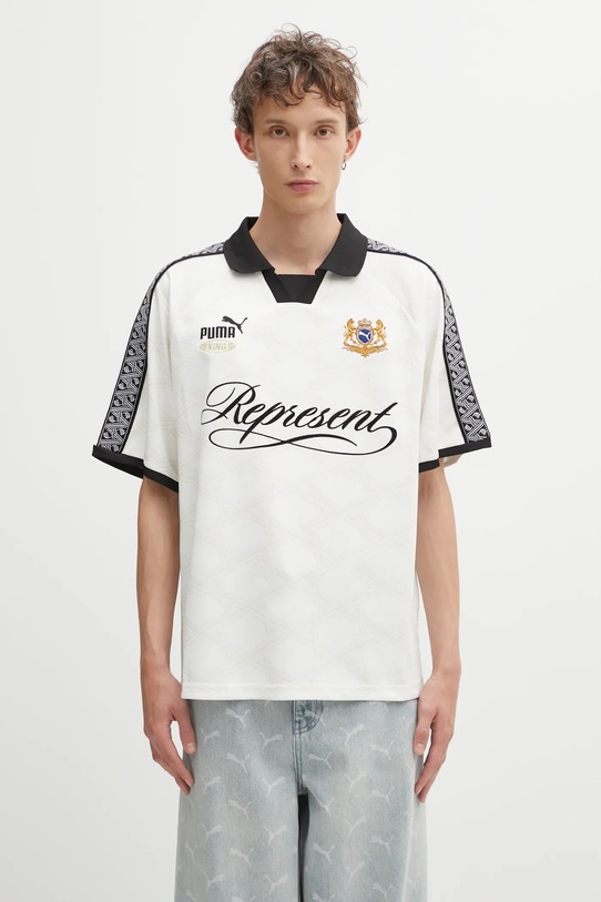 Puma polo PUMA x REPRESENT wzorzyste beżowy 633784