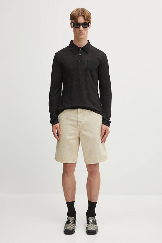 MM6 Maison Margiela longsleeve wełniany SH2GL0004.M20123.899 czarny