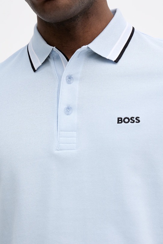 Хлопковый лонгслив BOSS Green 50536609 голубой