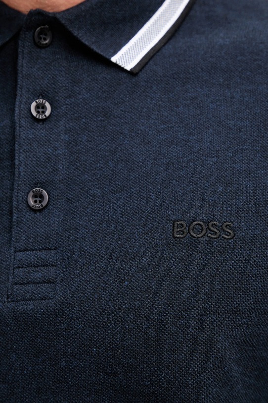Бавовняний лонгслів BOSS Green 50536609 темно-синій