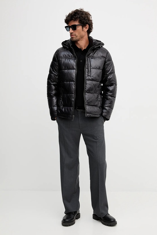 Бавовняний лонгслів BOSS Green 50536609 чорний AW25