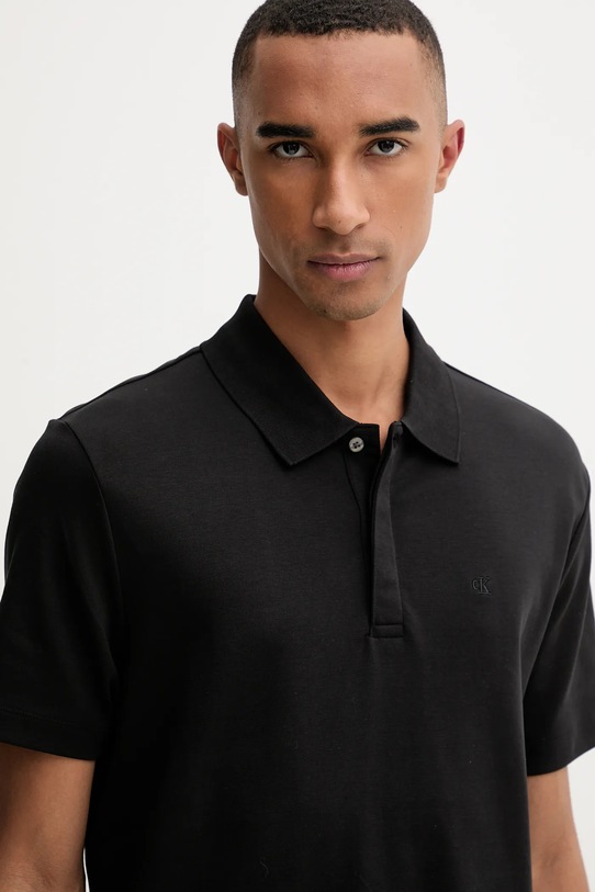 Pamučna polo majica Calvin Klein crna LV04LD203G