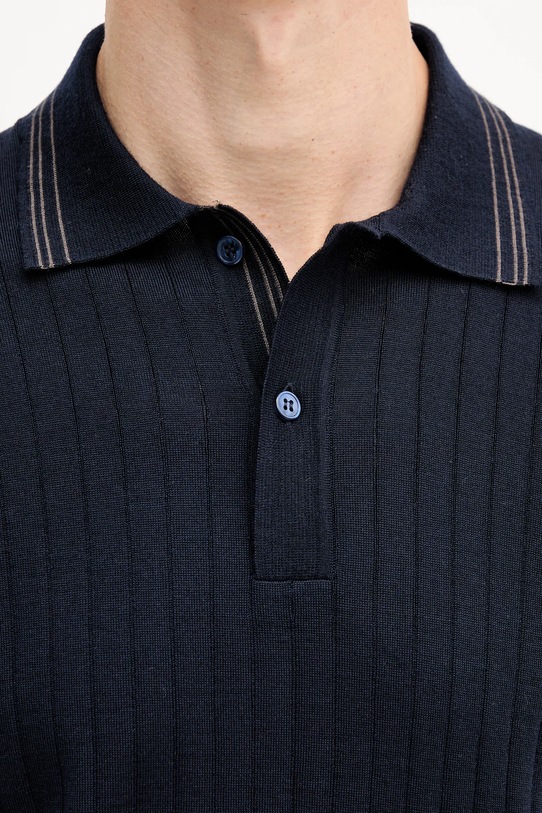 Vlnené polo Paul&Shark Knitwear 15311114 tmavomodrá