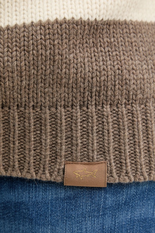 Paul&Shark sweter wełniany Knitwear 15311162 brązowy
