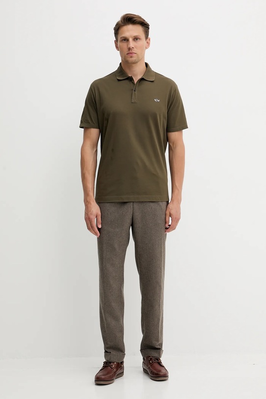 Paul&Shark polo bawełniane Knitwear 99311000 zielony AW25