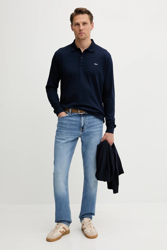 Bombažna majica z dolgimi rokavi Paul&Shark Knitwear 99311003 mornarsko modra AW25