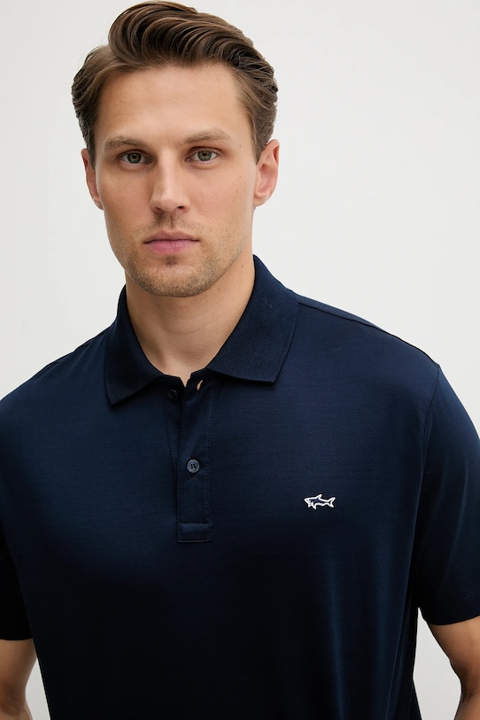 Paul&Shark polo din bumbac Knitwear bleumarin 99311004
