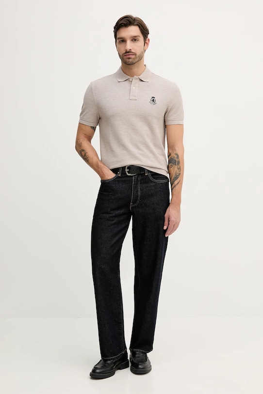 Tommy Hilfiger polo MW0MW40820 beżowy AW25