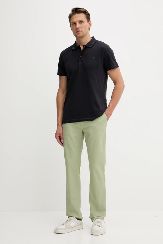 Trussardi polo bawełniane G5018000026N granatowy AW25