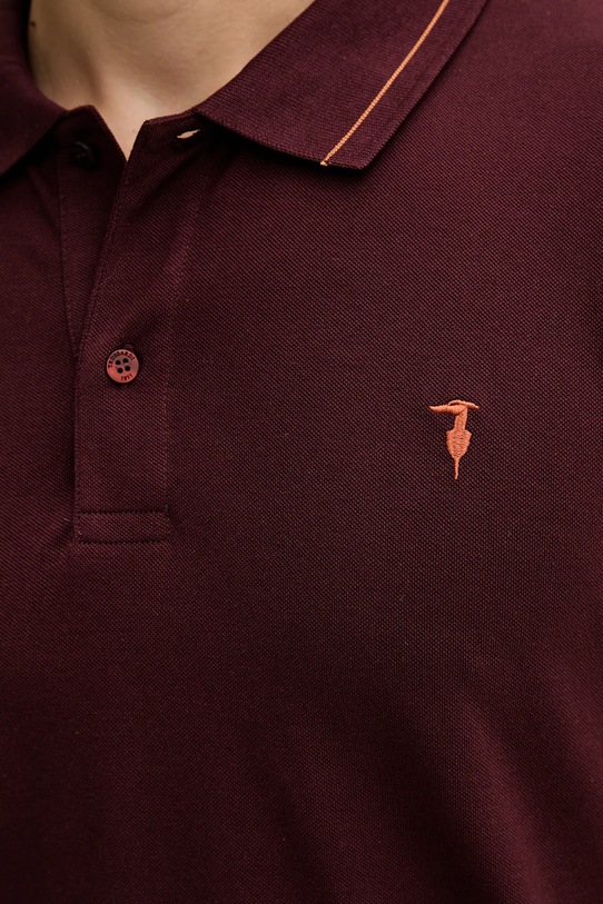 Trussardi polo bawełniane G5018000026N bordowy