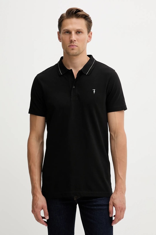 Trussardi polo bawełniane bawełna czarny G5018000026N