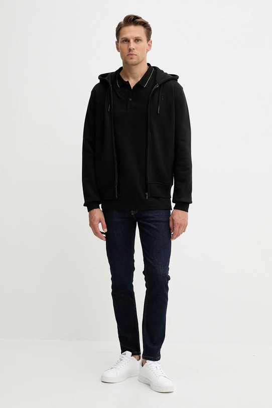 Trussardi polo bawełniane G5018000026N czarny AW25