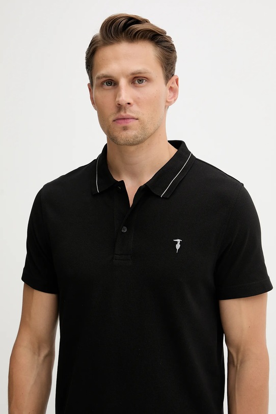 Trussardi polo bawełniane czarny G5018000026N