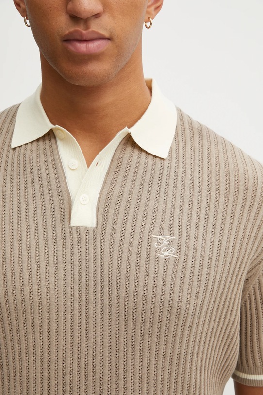 Filling Pieces cotton polo shirt Fine Knit Polo beige 422570500127