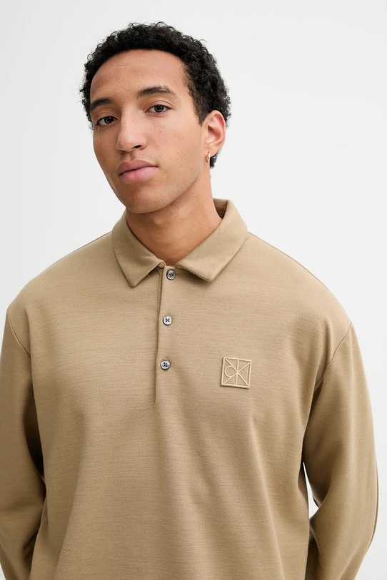 Calvin Klein longsleeve z dodatkiem wełny zielony LV04LB251G