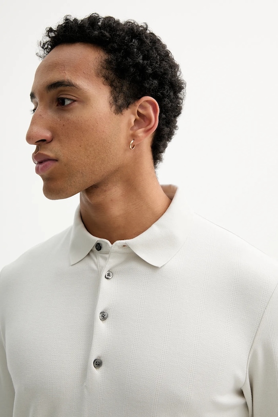 Odzież Calvin Klein longsleeve z domieszką wełny LV04LD214G beżowy