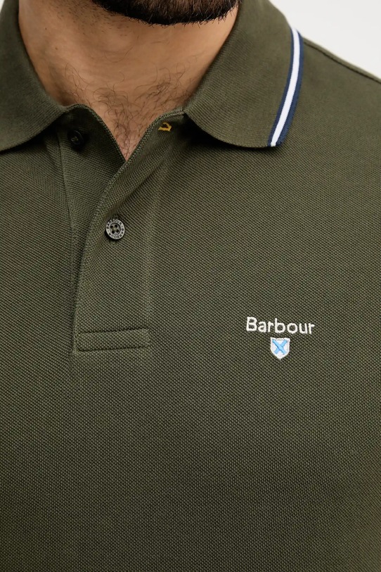 Bombažen polo Barbour MML1499 zelena