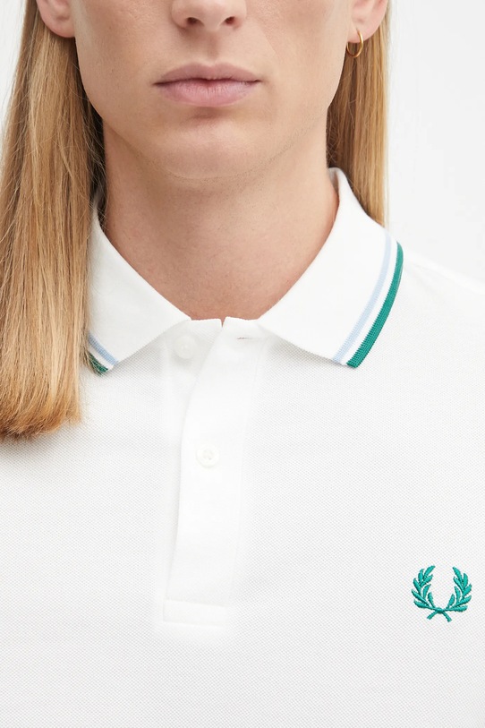 Bavlněné polo tričko Fred Perry bílá M3600