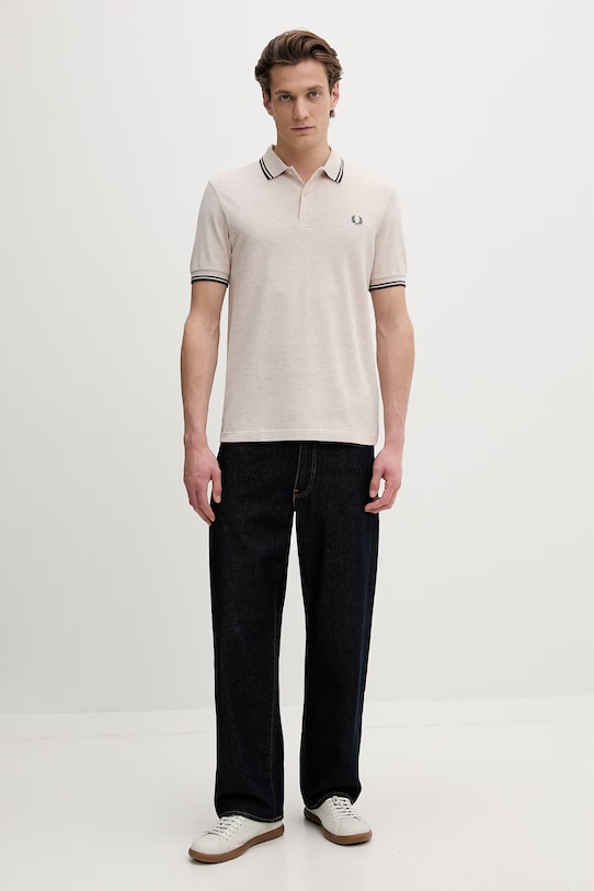 Fred Perry polo bawełniane M3600 beżowy AW25