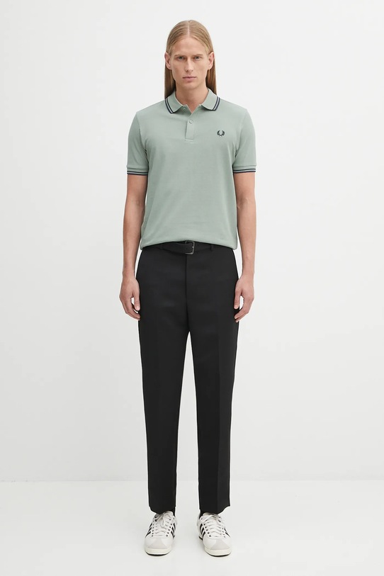 Bavlněné polo tričko Fred Perry M3600 zelená