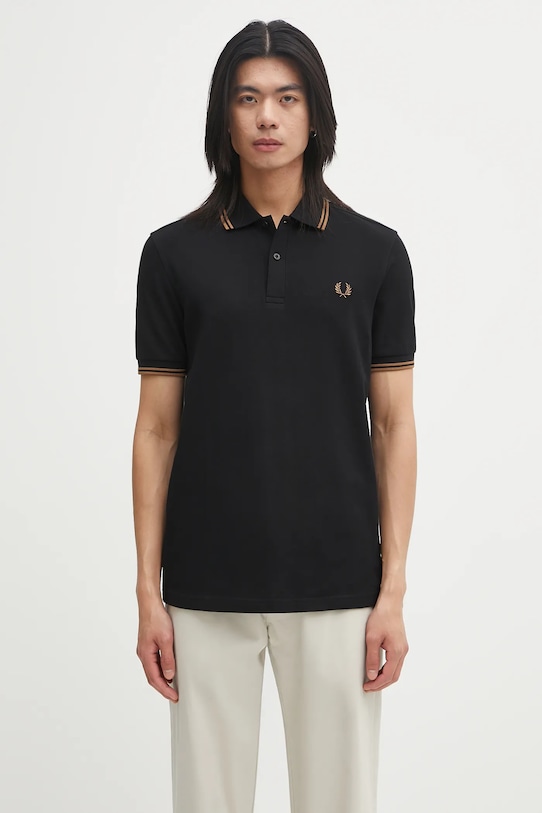Fred Perry polo de bumbac uni negru M3600