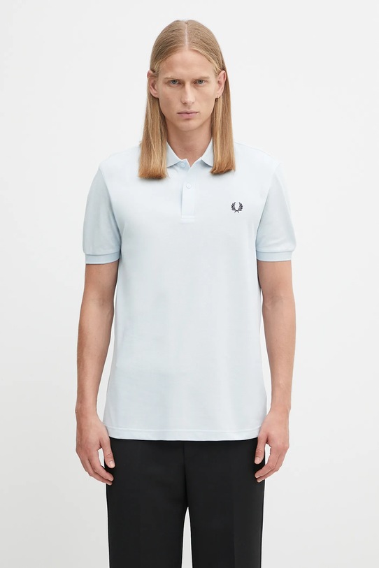 Fred Perry polo de bumbac uni albastru M6000