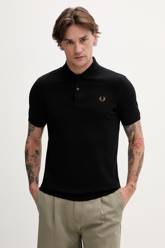 Fred Perry polo bawełniane bawełna czarny M6000