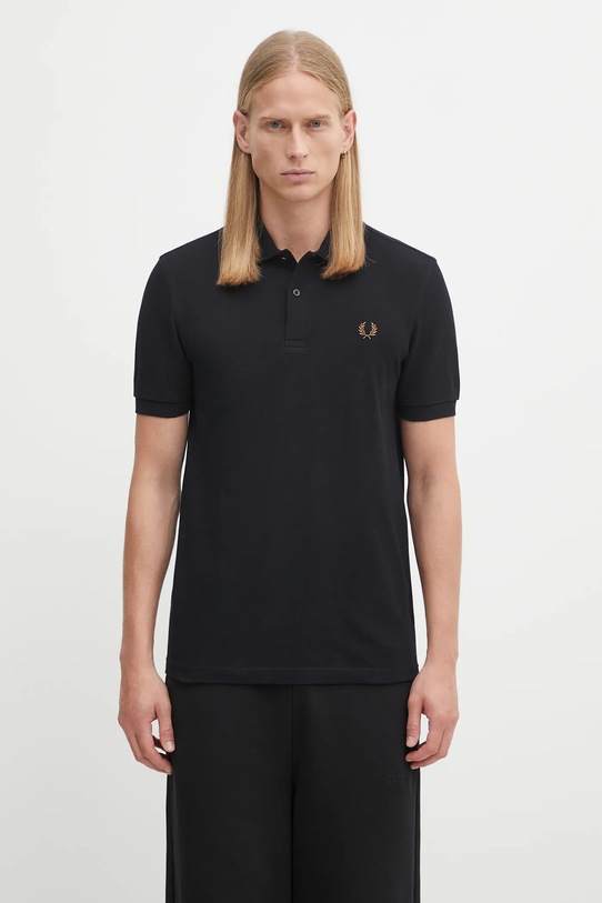 Fred Perry cotton polo shirt cotton black M6000