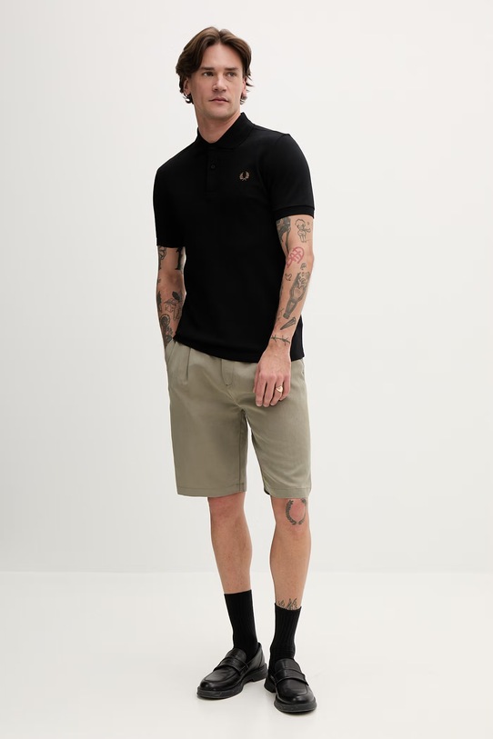 Fred Perry polo bawełniane M6000 czarny AW25