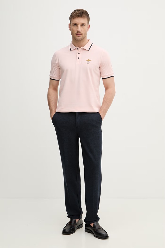 Aeronautica Militare polo bawełniane PO1308UP00082 różowy SS26