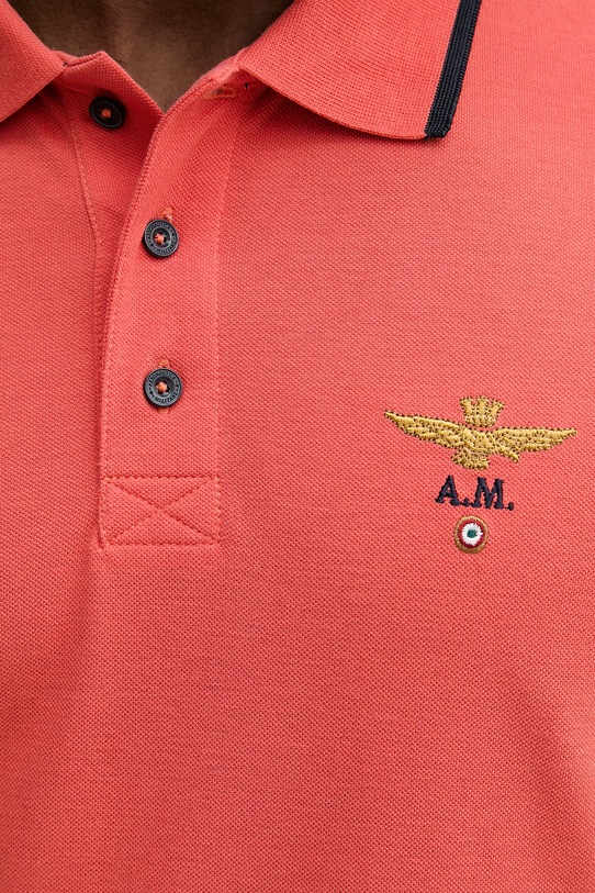 Aeronautica Militare polo bawełniane PO1308UP00082 czerwony