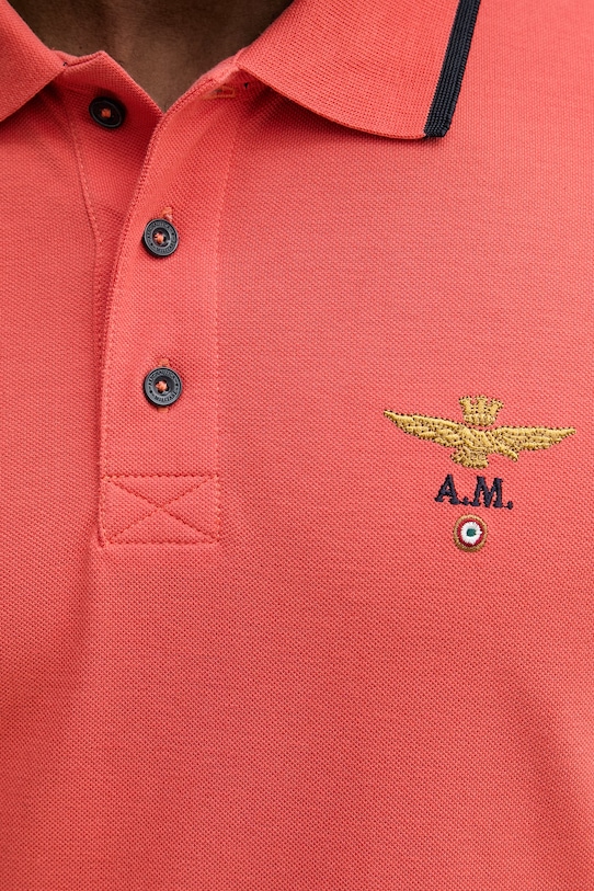 Aeronautica Militare polo bawełniane PO1308UP00082 czerwony