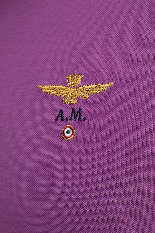Aeronautica Militare polo bawełniane PO1308UP00082 fioletowy