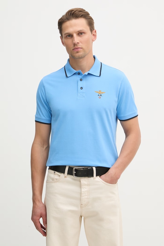 Aeronautica Militare polo in cotone blu PO1308UP00082