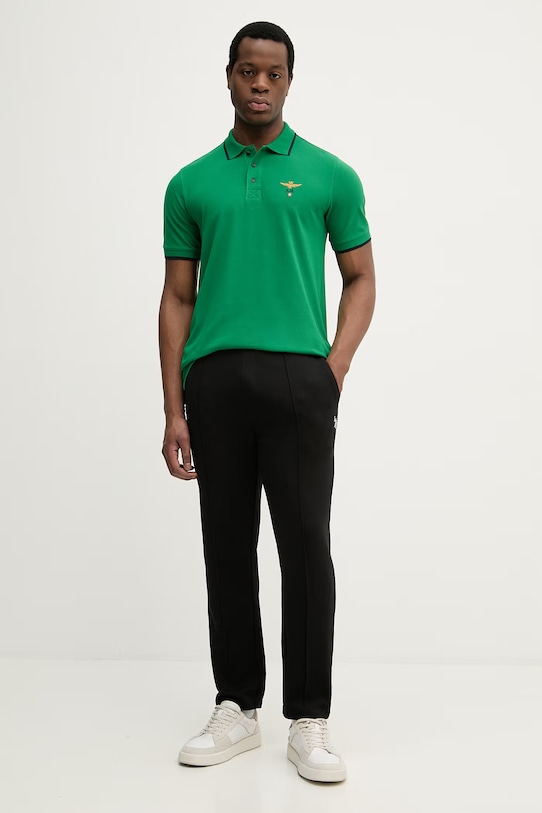 Aeronautica Militare polo bawełniane PO1308UP00082 zielony SS26