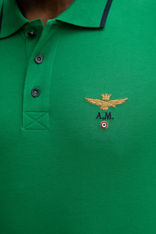Aeronautica Militare polo bawełniane PO1308UP00082 zielony