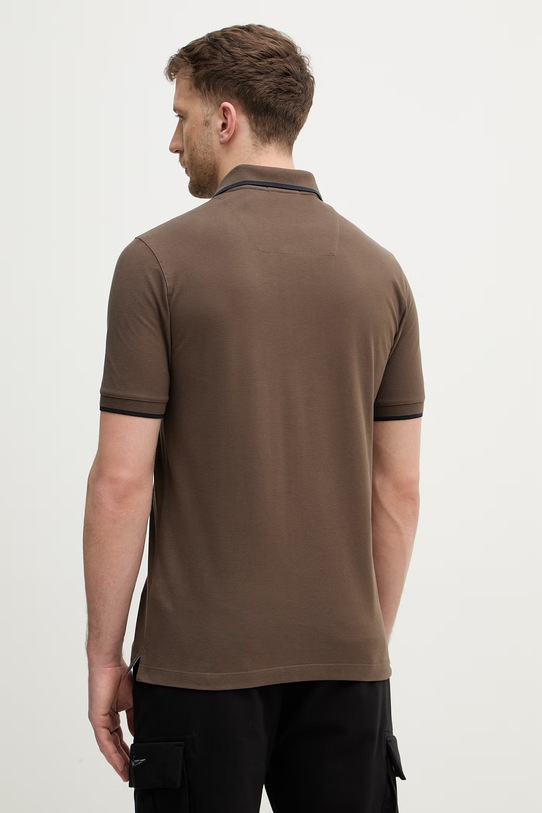 Odzież Aeronautica Militare polo bawełniane PO1308UP00082 brązowy