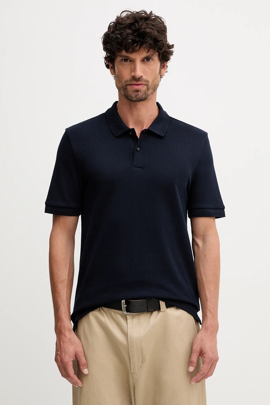 BOSS polo bawełna granatowy 50549593
