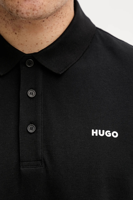 Бавовняний лонгслів HUGO 50547358 чорний