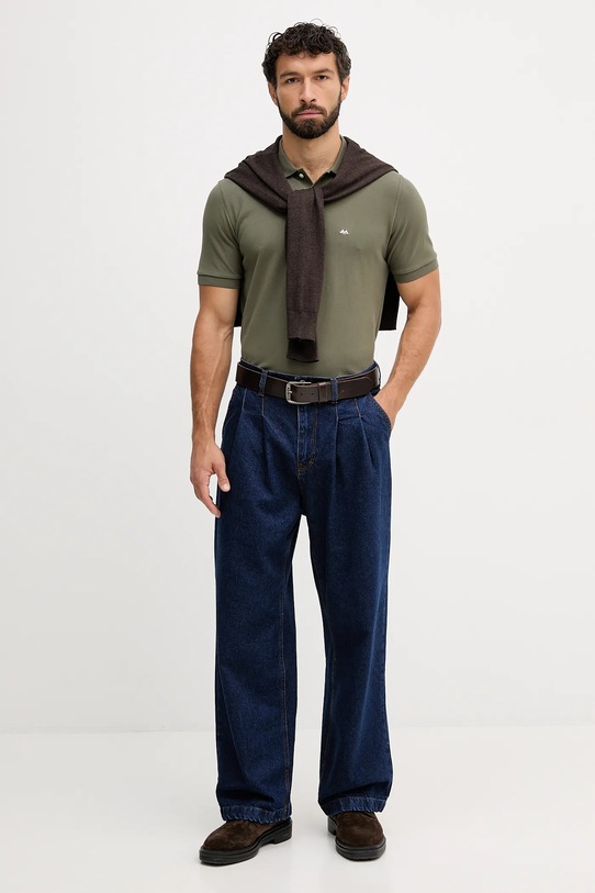 Lindbergh polo bawełniane 30.422045 zielony AW25