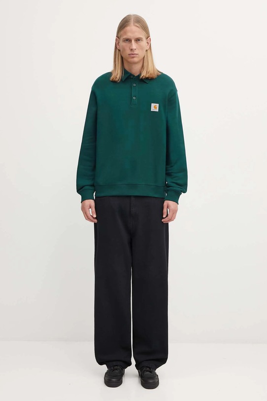 Carhartt WIP cotton sweatshirt Polo Sweat I035532.05AXX green