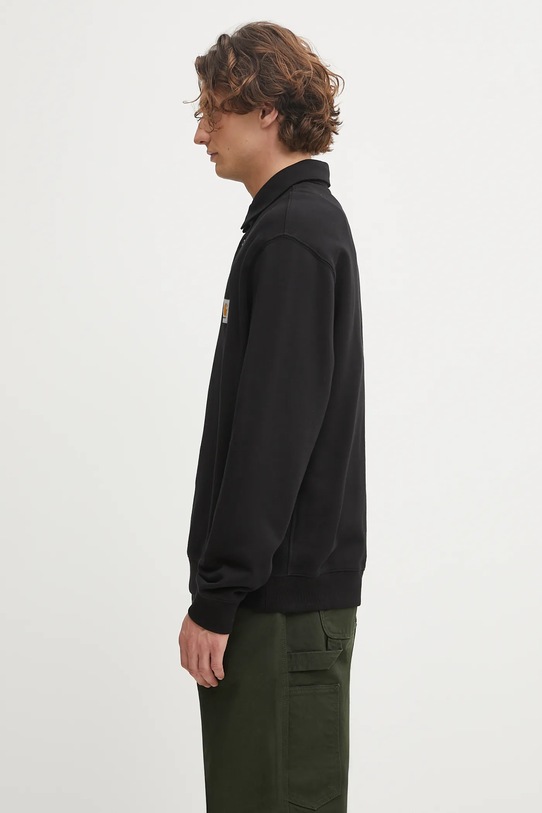 Βαμβακερή μπλούζα Carhartt WIP Polo Sweat I035532.89XX μαύρο AW25