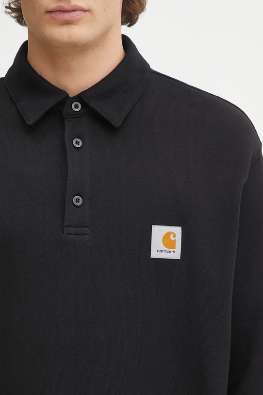 Βαμβακερή μπλούζα Carhartt WIP Polo Sweat μαύρο I035532.89XX