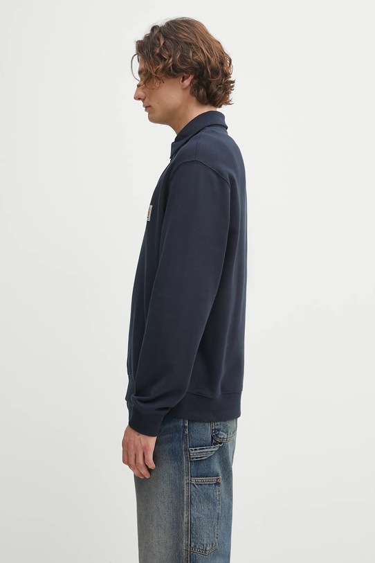 Bavlněná mikina Carhartt WIP Polo Sweat I035532.J0XX námořnická modř AW25