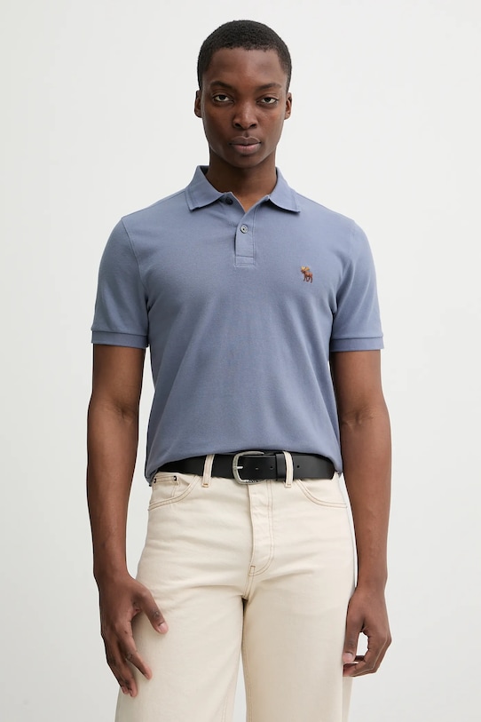 Abercrombie & Fitch polo z elastanem niebieski KI124.5717.220