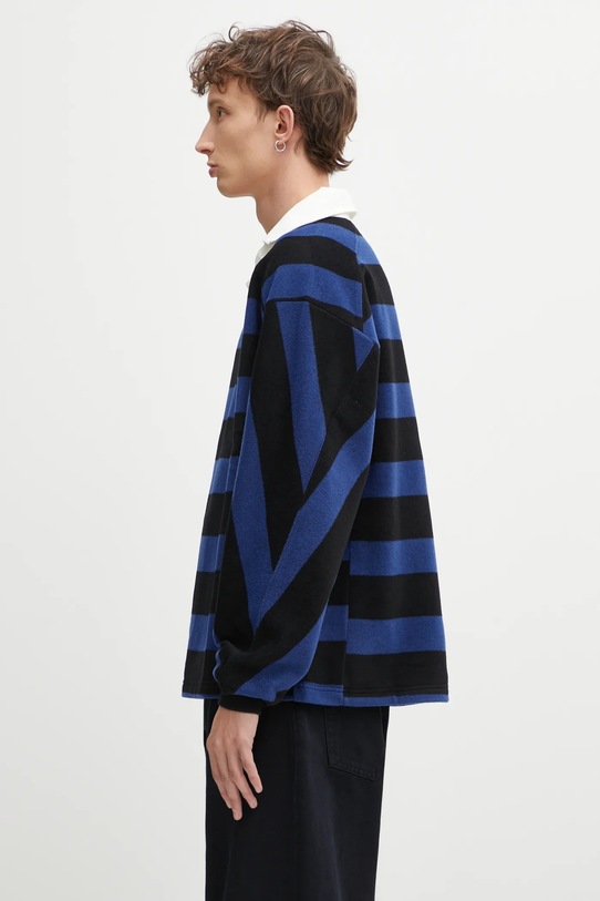 Ader Error longsleeve z dodatkiem wełny POLO BO01FWPL0101BL niebieski AW25
