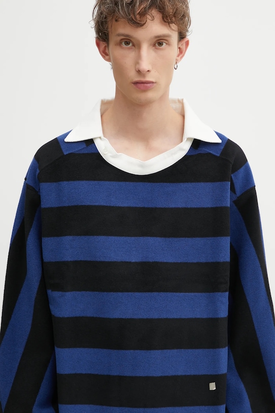 Ader Error camicetta a maniche lunghe con lana POLO blu BO01FWPL0101BL